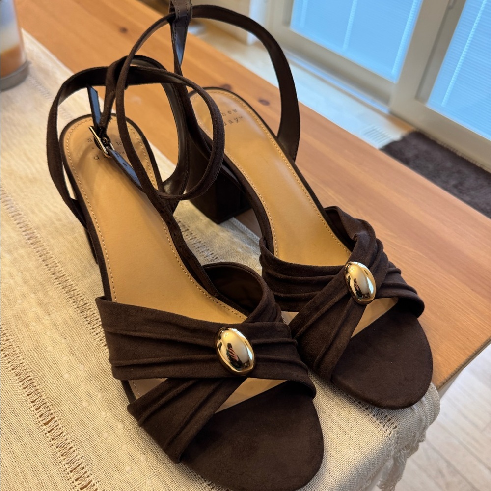 a new day Dark Brown Heeled Sandals